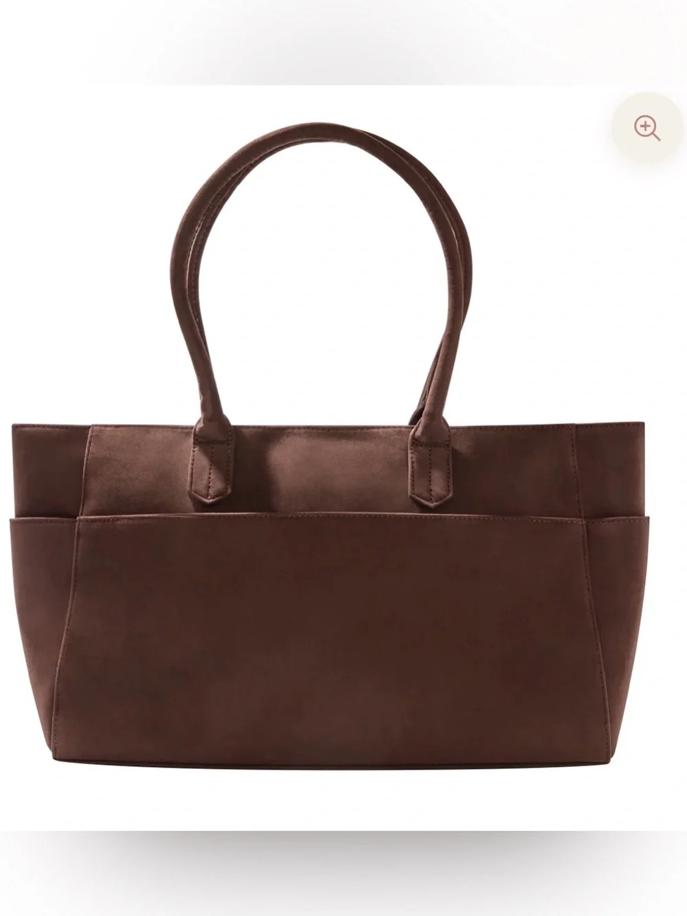 Mali + Lili Faux Suede Tote in Dark Brown $98 Retail NWT